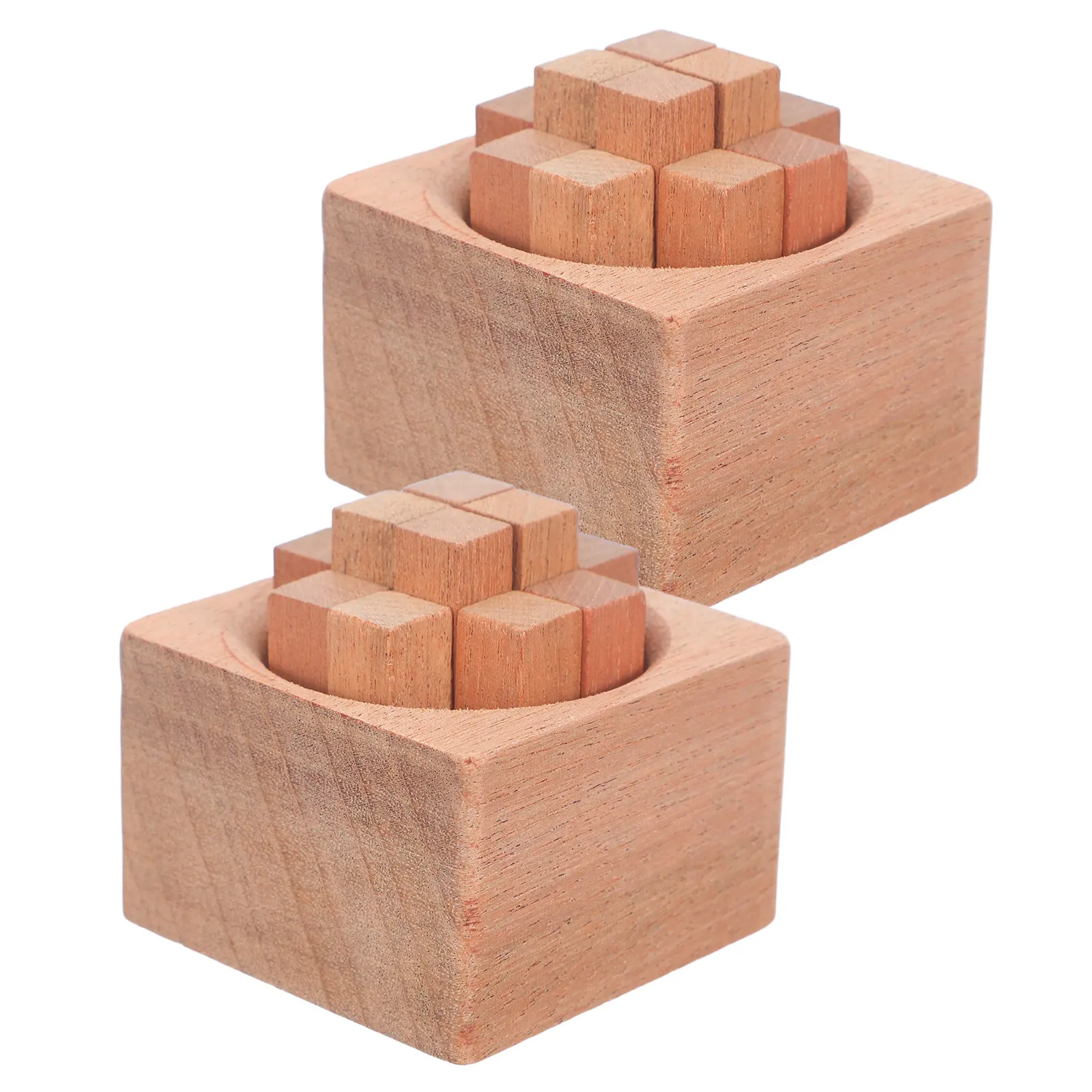 2Pcs Wood Essential Oil Diffuser Rustic Passive Aroma Diffuser Wooden Scent Block for Bedroom Living Room Office Car
