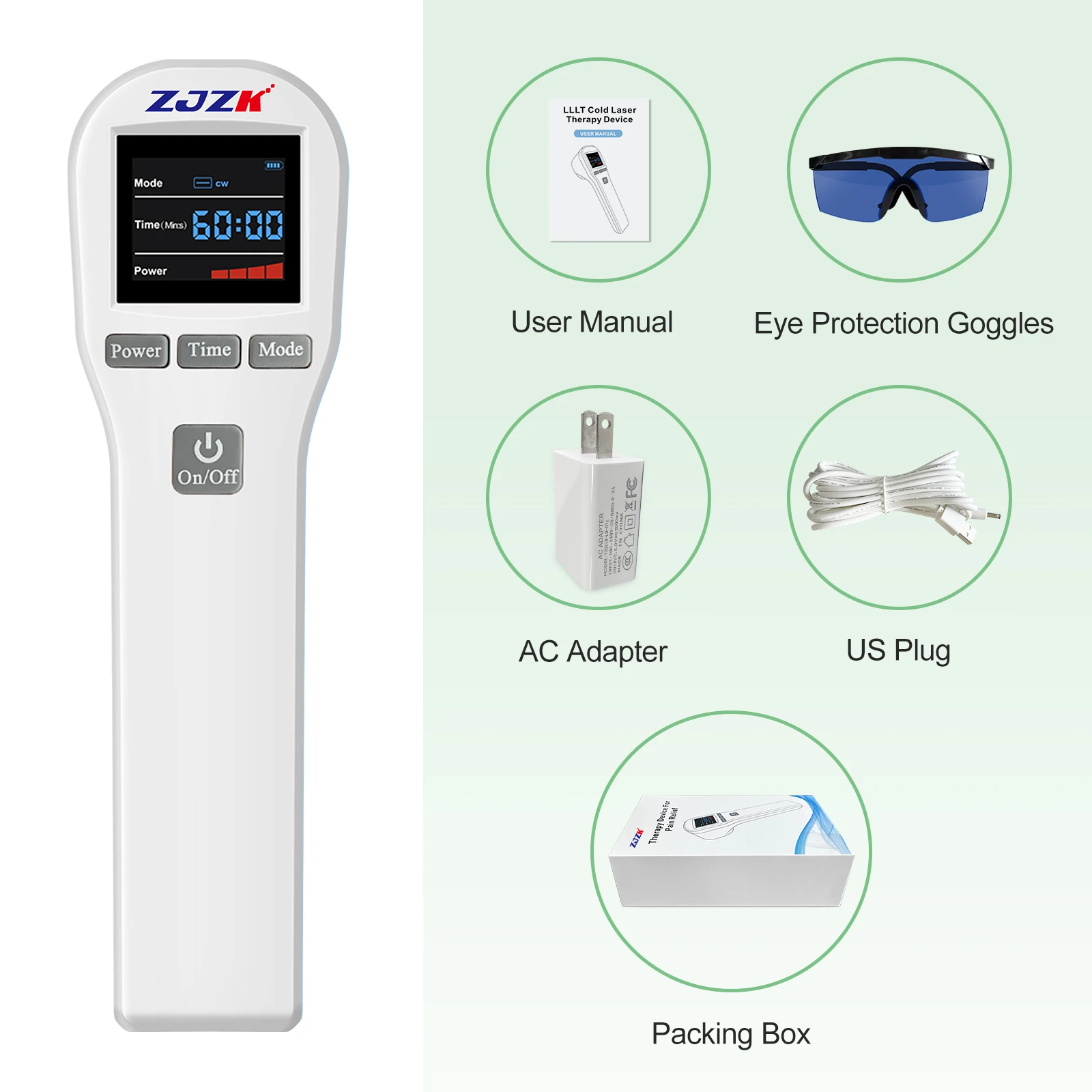 ZJZK 650nm 808nm Laser Therapy For Nerve Damage Medic Therapeutics Handheld Pain Management For Diabetic Neuropathy Dysmenorrhea