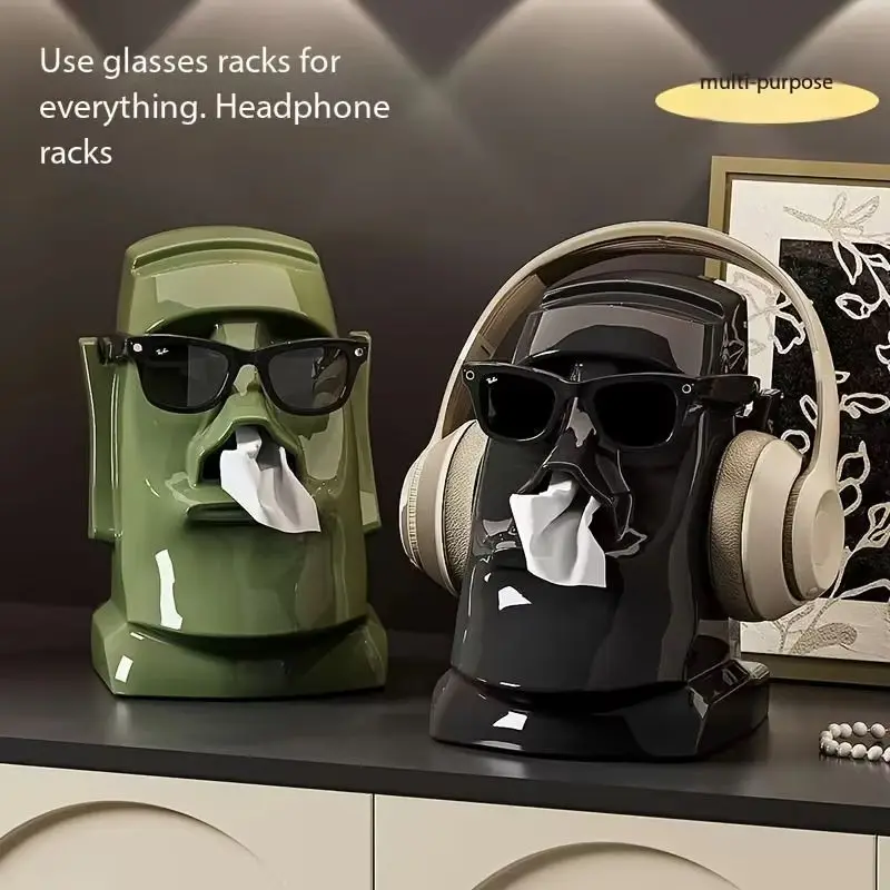 

Creativity Plaster Style Tissue Box Household Multi-functional Desktop Support Living Room Bedroom Plastic Tissue Box