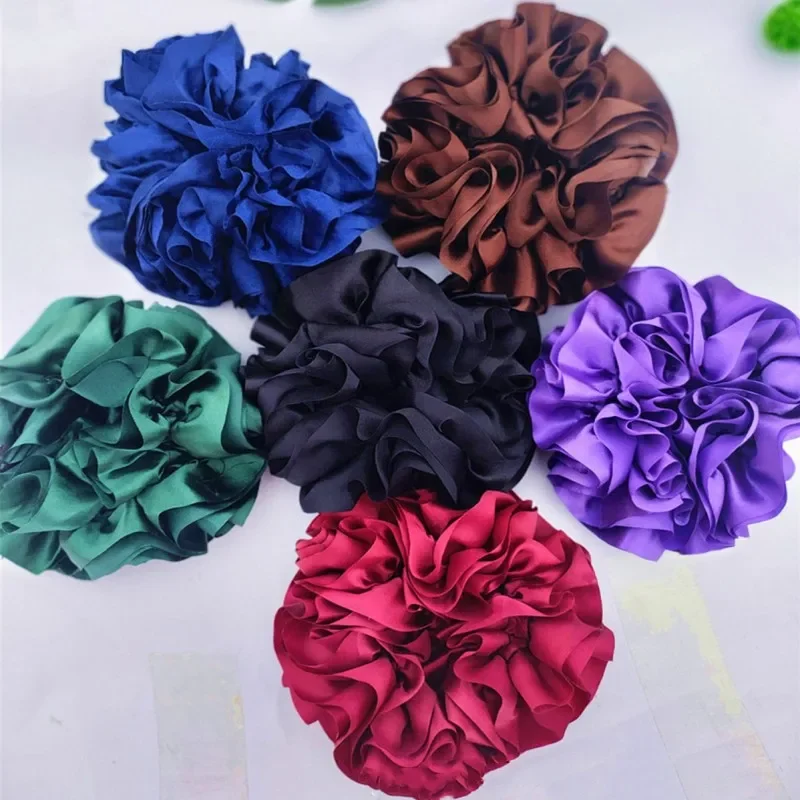 Корейский стиль Ins, атласные резинки для волос с цветами, разноцветные женские эластичные резинки для волос, вечерние резинки для хвоста, аксессуары для волос Корейский стиль Ins, атласные резинки для волос с цветами, разноцветные женские эластичные резинки для волос, вечерние резинки для хвоста, аксессуары для волос