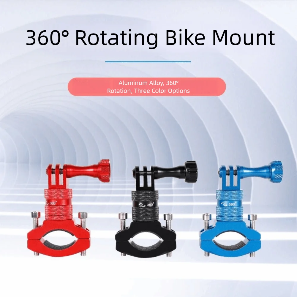 

Aluminum Alloy Rotary Bike Mount 360 Degree Clamp 1/4 Screw Bike Handlebar Mount Fixed Support Rotary Design GoPro Camera Mount