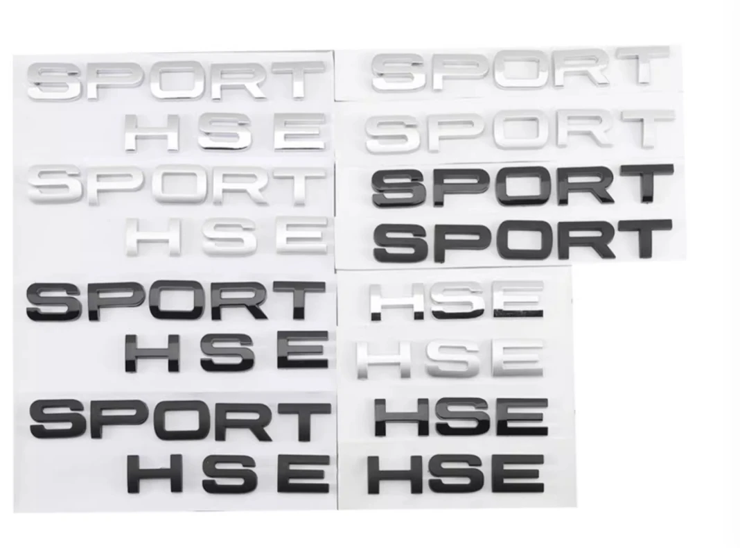 3D ABS Logo Sport HSE Emblem Letters Car Trunk Badge Discovery Sport HSE Sticker Accessories