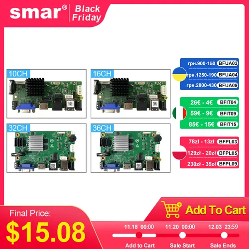 Smar CCTV-placa base H.265 + grabador de vídeo en red para cámara IP de 5MP y 8MP, 9CH, 10CH, 16CH, 32CH, 4K, NVR, soporte de detección facial, ONVIF