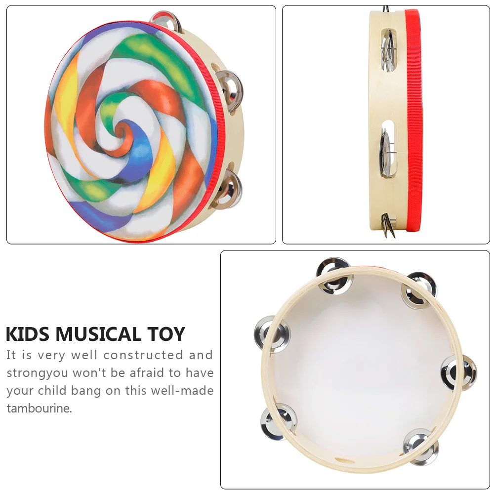 

Tambourine Musical Instrument Panderos for Children Baby Hand Kids Instruments Toy Handbell Drum