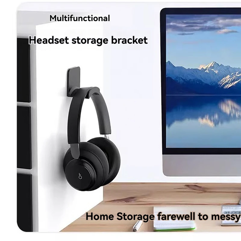 Suporte universal para fone de ouvido, adesivo de plástico para montagem na parede sob a mesa, suporte para fone de ouvido para jogos