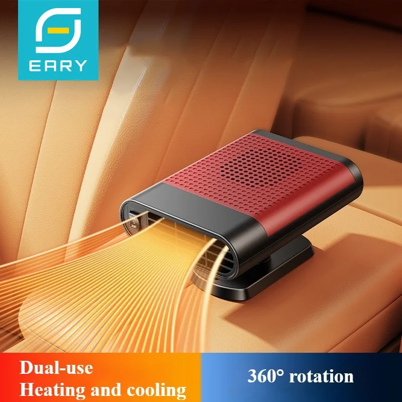 

Eary Portable 24V 12V Car Heaters Defroster Heating & Cooling Fan Plug In Cigarette Lighter 360°Windshield Defogger for Vehicles