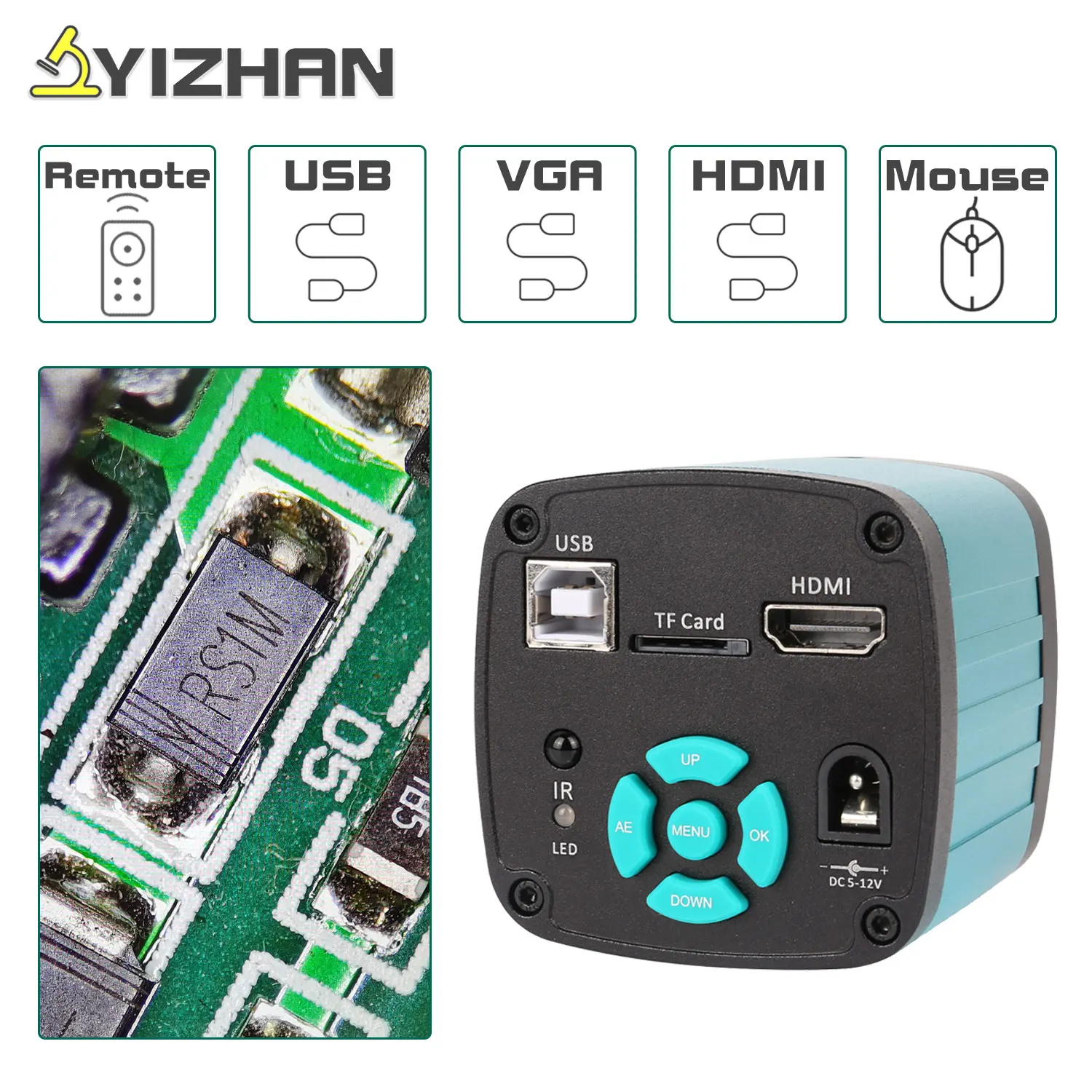 

Тринокулярный микроскоп YIZHAN 4K, камера с интерфейсом HDMI и USB, цифровая электронная промышленная камера для стереомикроскопа, пайки