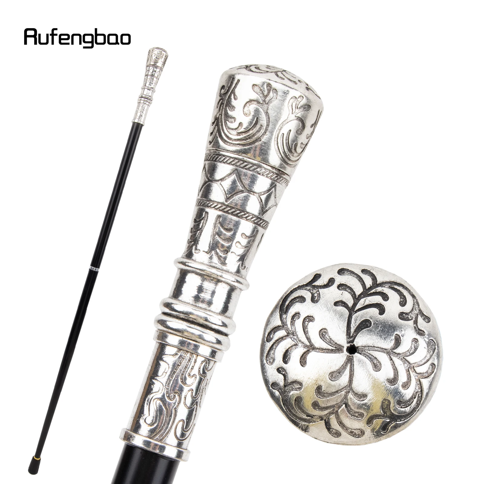 White Flower Walking Cane Fashion Decorative Walking Stick Gentleman Elegant Cosplay Cane Knob Crosier 90cm