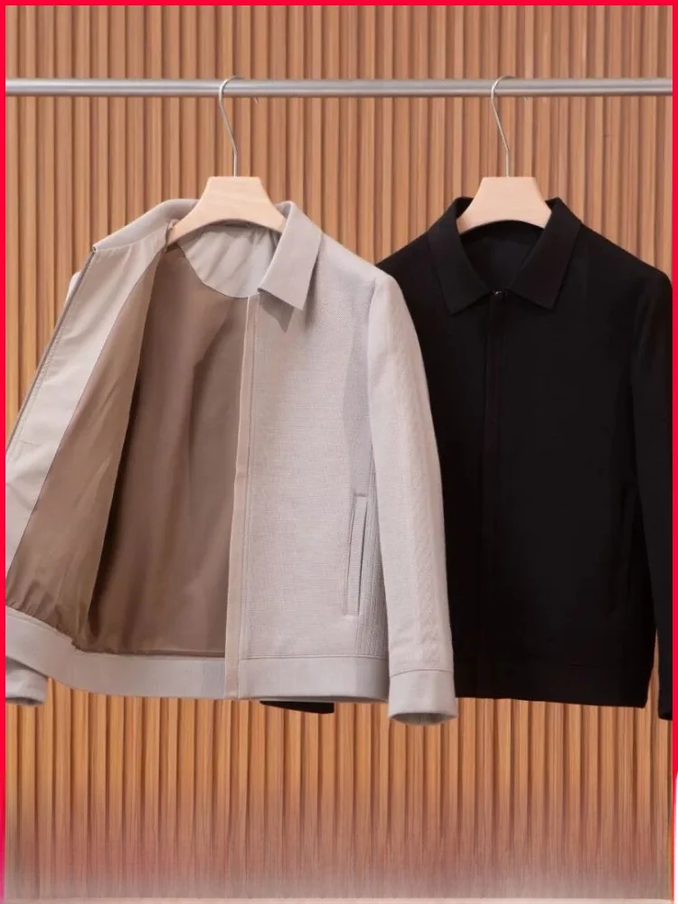 

Warm Faionable Men's Knitted Wool Blend Casual Jaet Autumn Winter High Ne Coat Stand Fit Zipper Closure Lo...