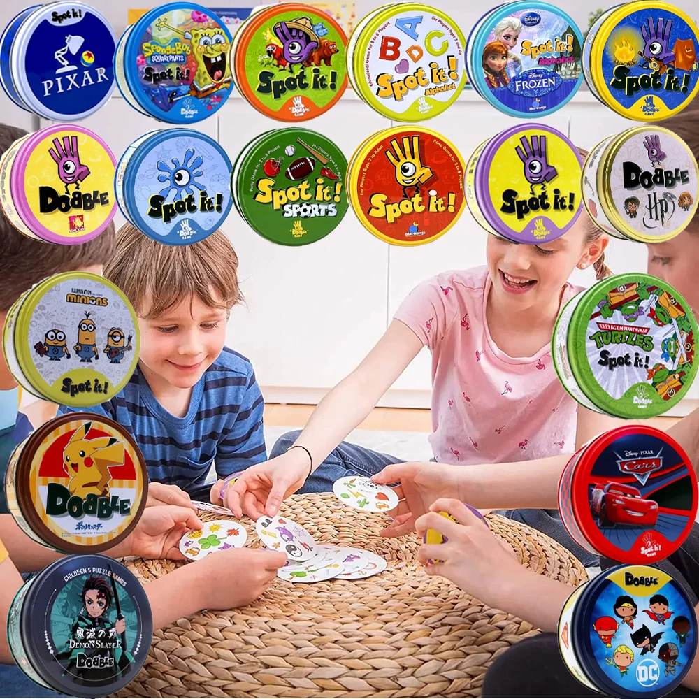 Pokemon Spot It Dobble 100 Years Disney Spot It Game Card Multiplayer Party Board Games Family Party Game Kids Educational Toys