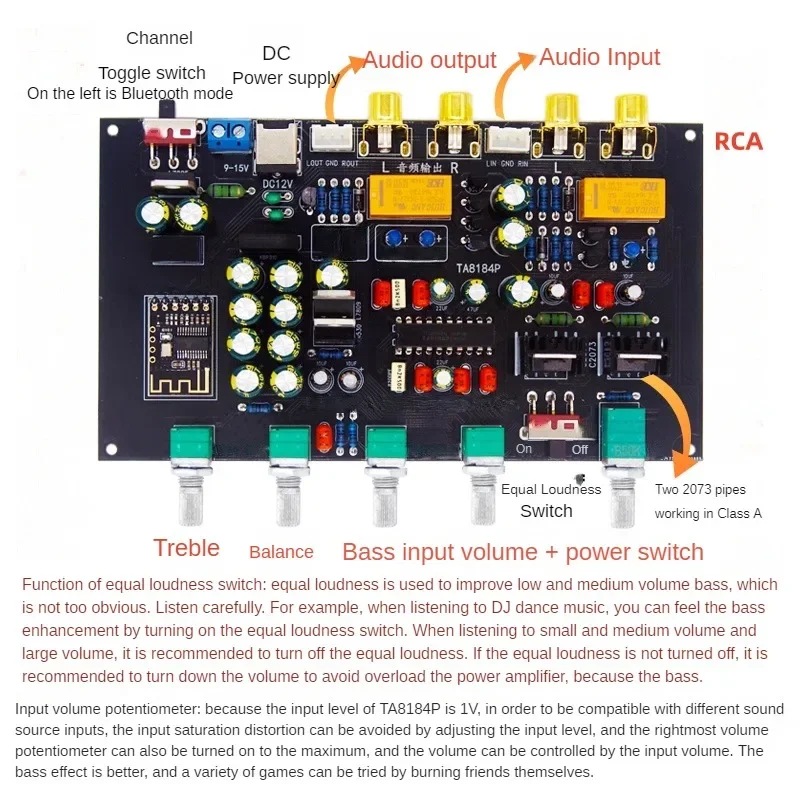 Scheda tono HIFI TA8184P Scheda preamplificatore di classe A single-ended Più di LM1036