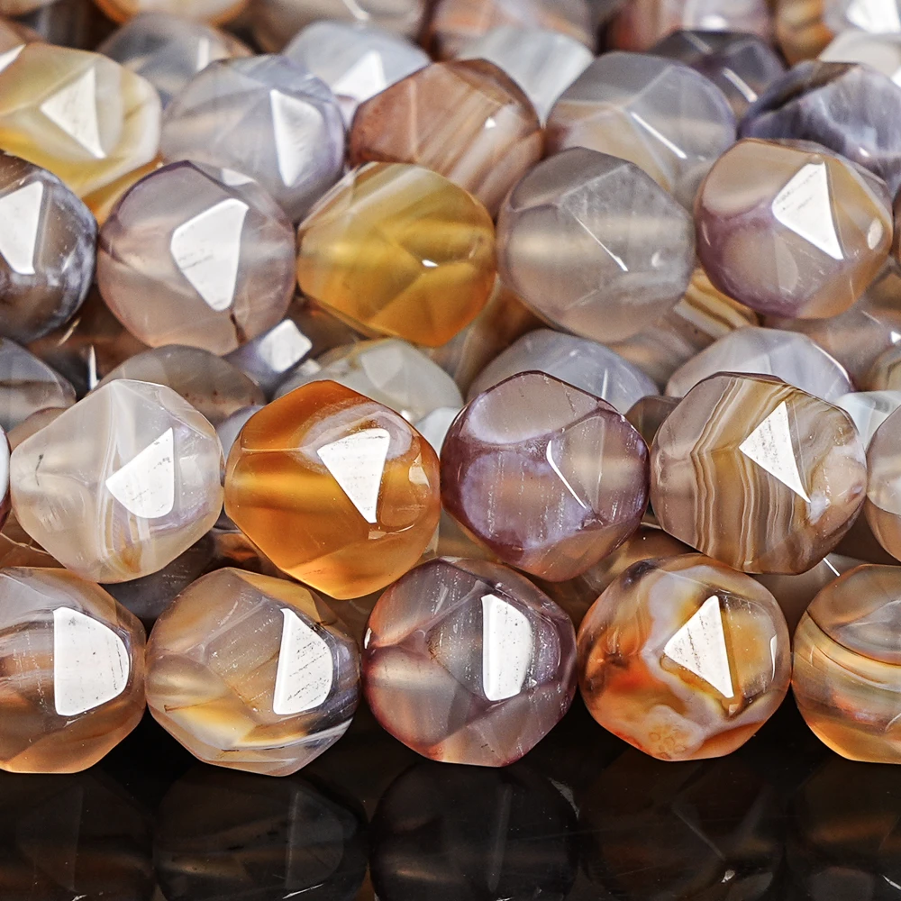 

Натуральный огранка в виде звезды, граненые разноцветные бусины из ботсванского агата, драгоценный камень, полная нить, свободные бусины 15 дюймов для изготовления ювелирных изделий, аксессуары «сделай сам»