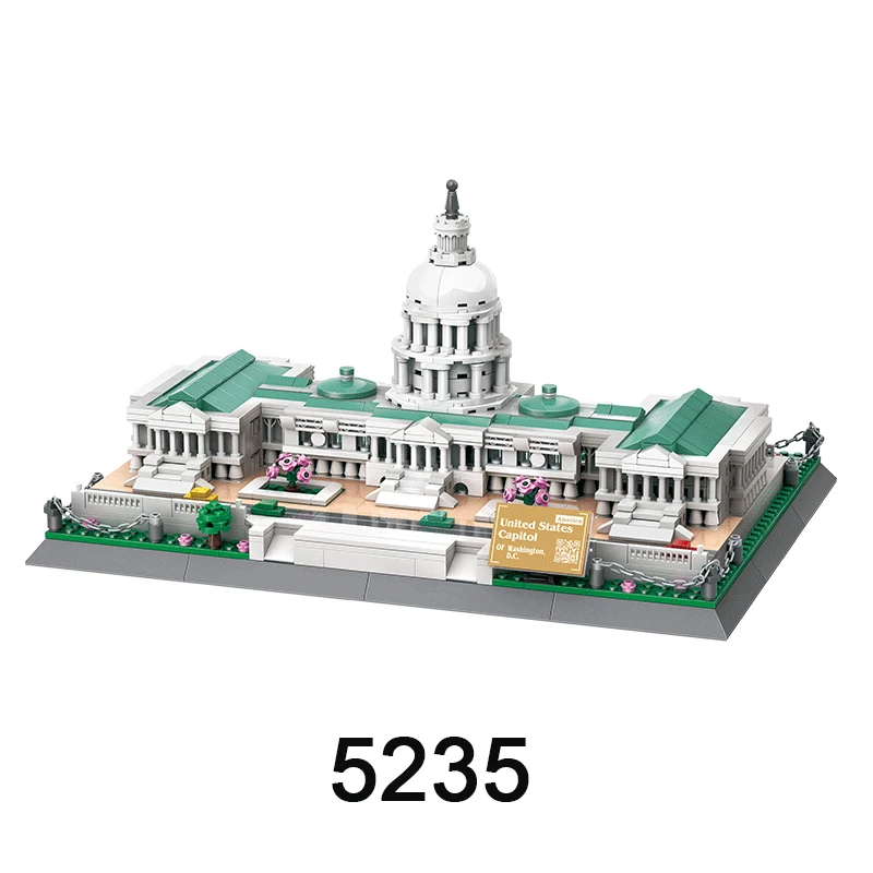 

Famous Architecture United States Capitol-Washington 1074pcs Puzzle Building Block Set MOC Bricks Kid's Educational Toy 5235