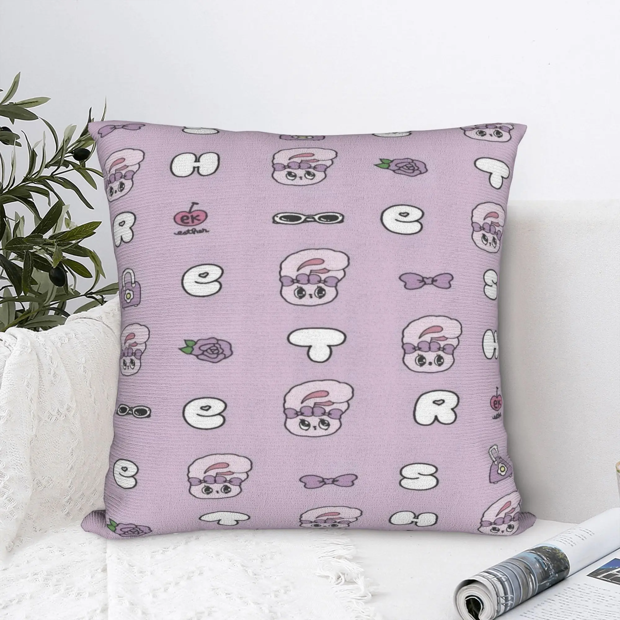 Esther Bunny cartoon rabbit Printing Pillowcase Cushion Cover  Pillow Covers Y2K Home Decoration Square Multiple Sizes