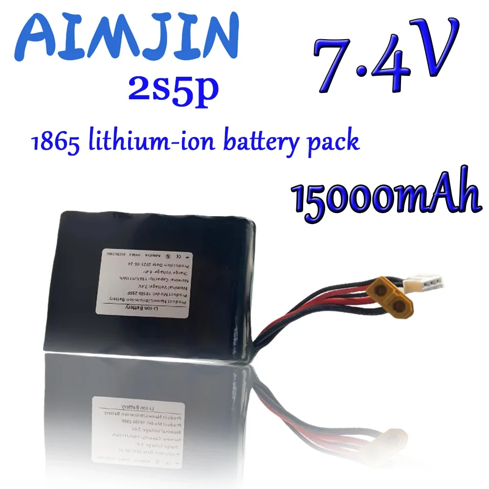 

AIMJIN 7.4V 15Ah 18Ah 2S5P 8.4V High Capacity UAV Rechargeable Li-ion Battery For Various RC Airplane Quadrotor XH2.54-3P XT60