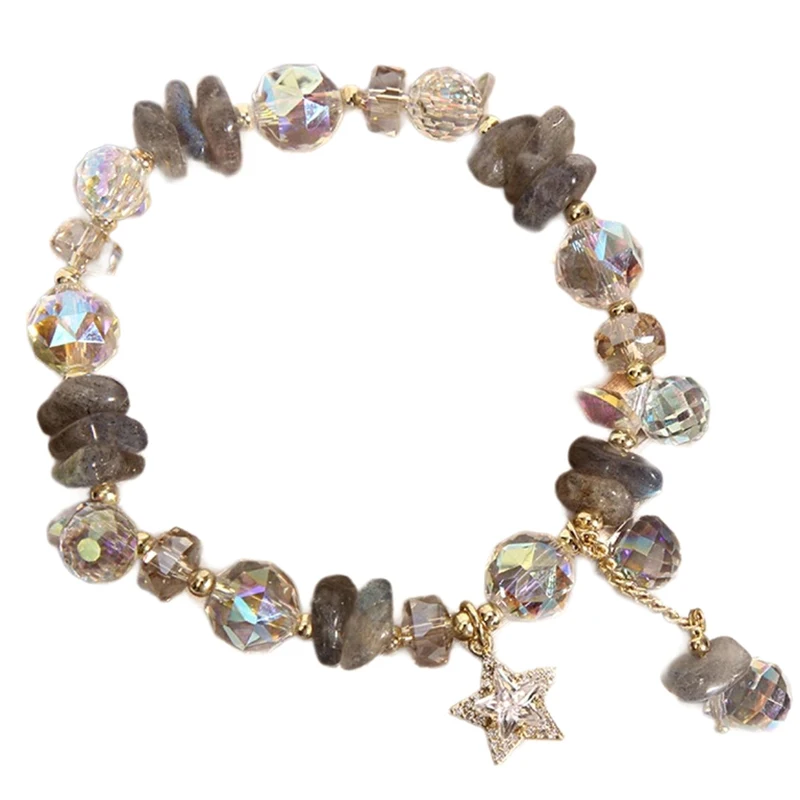 قطعة مجوهرات نسائية – سوار كريستال روز سيسي فريش على الطراز الكوري؛ يتميز بقلادة الحب وسحر ذيل السمكة. #3