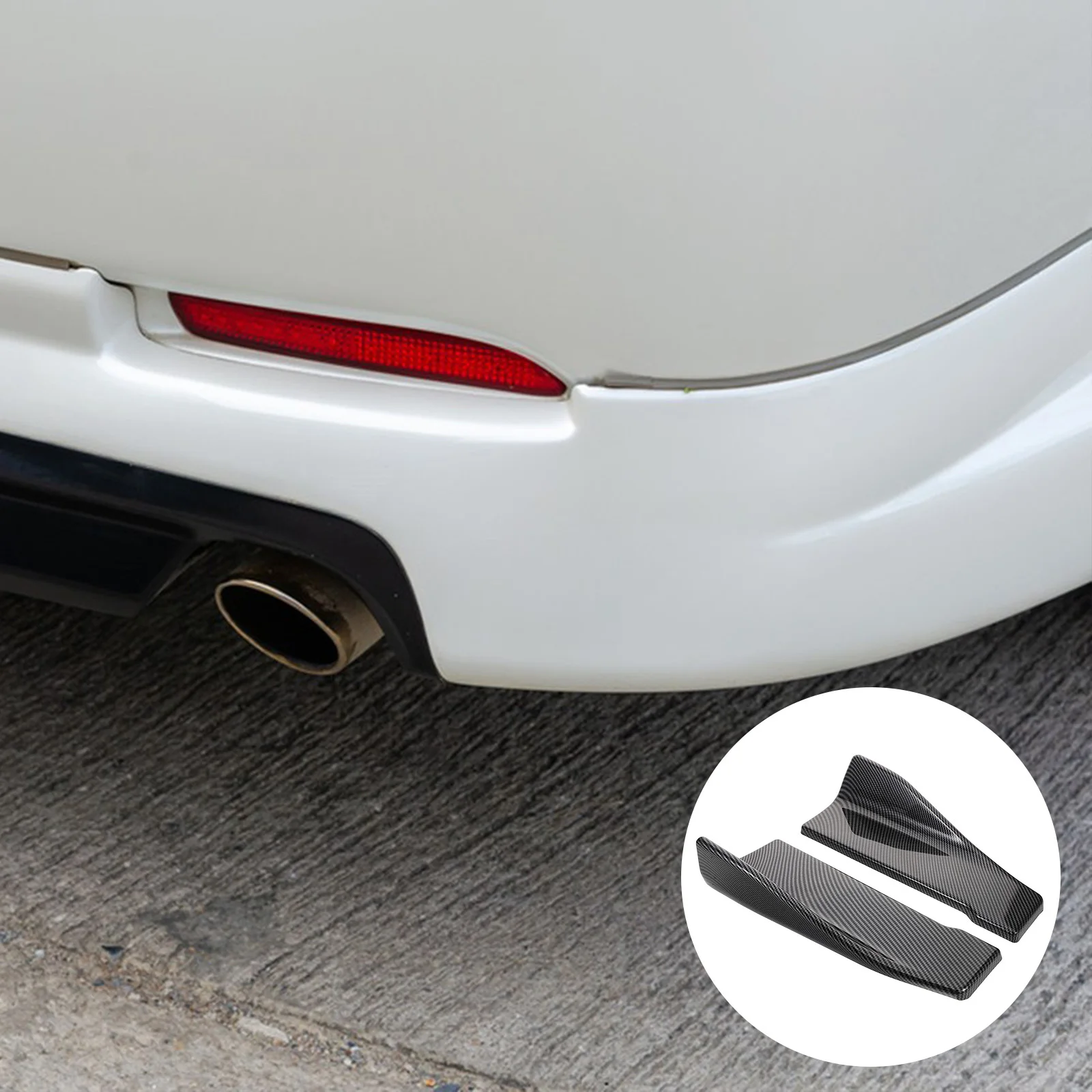 

1Pair Carbon Fiber Universal Rear Bumper Protector Rear Corner Valance Side Skirt Splitter Automotive Modification