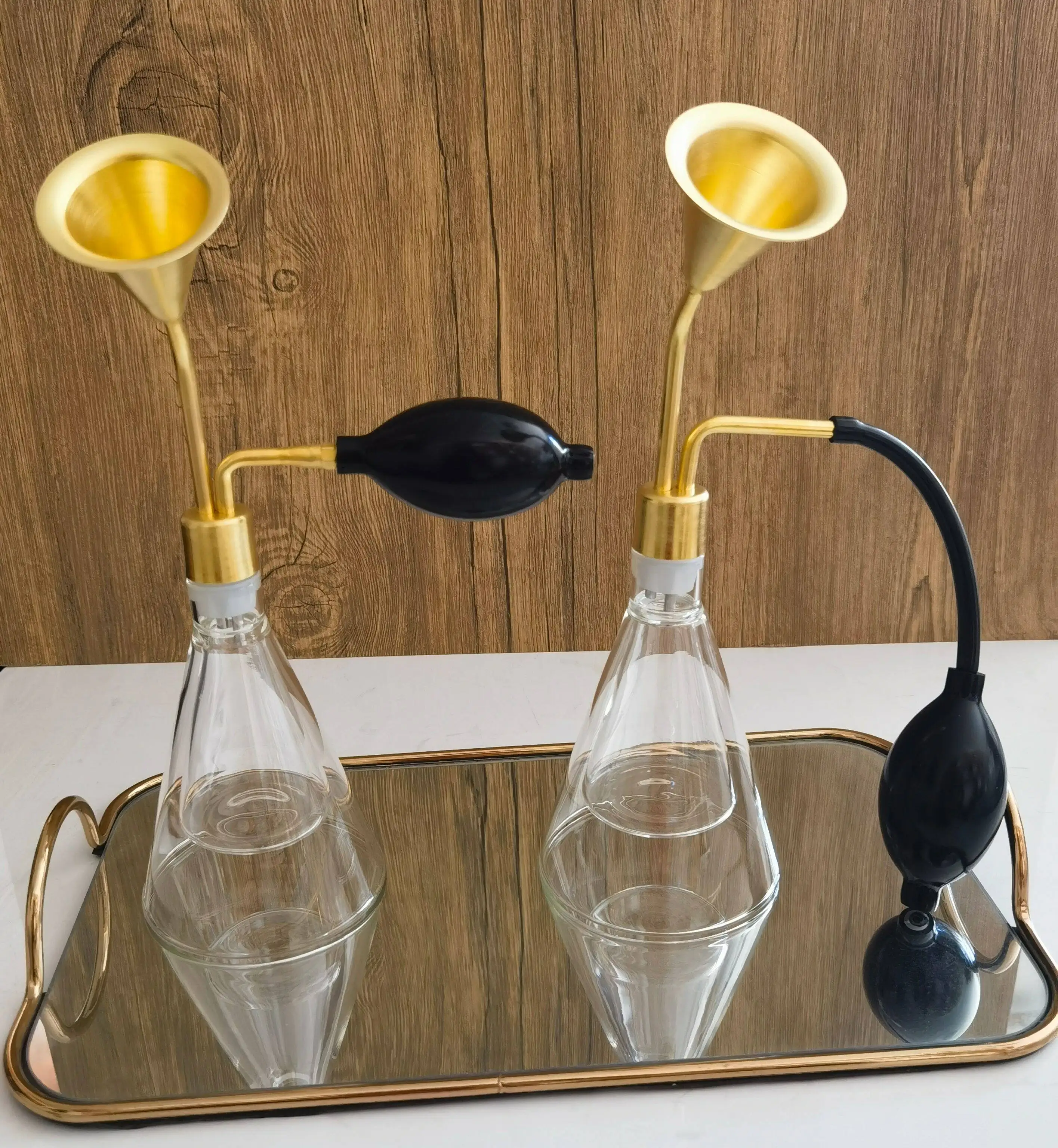 Flacon diffuseur d'arômes personnalisé en verre et laiton – Flacon d'échantillonnage de parfum, d'huiles essentielles, de café et de spiritueux, outil d'aromathérapie SPA