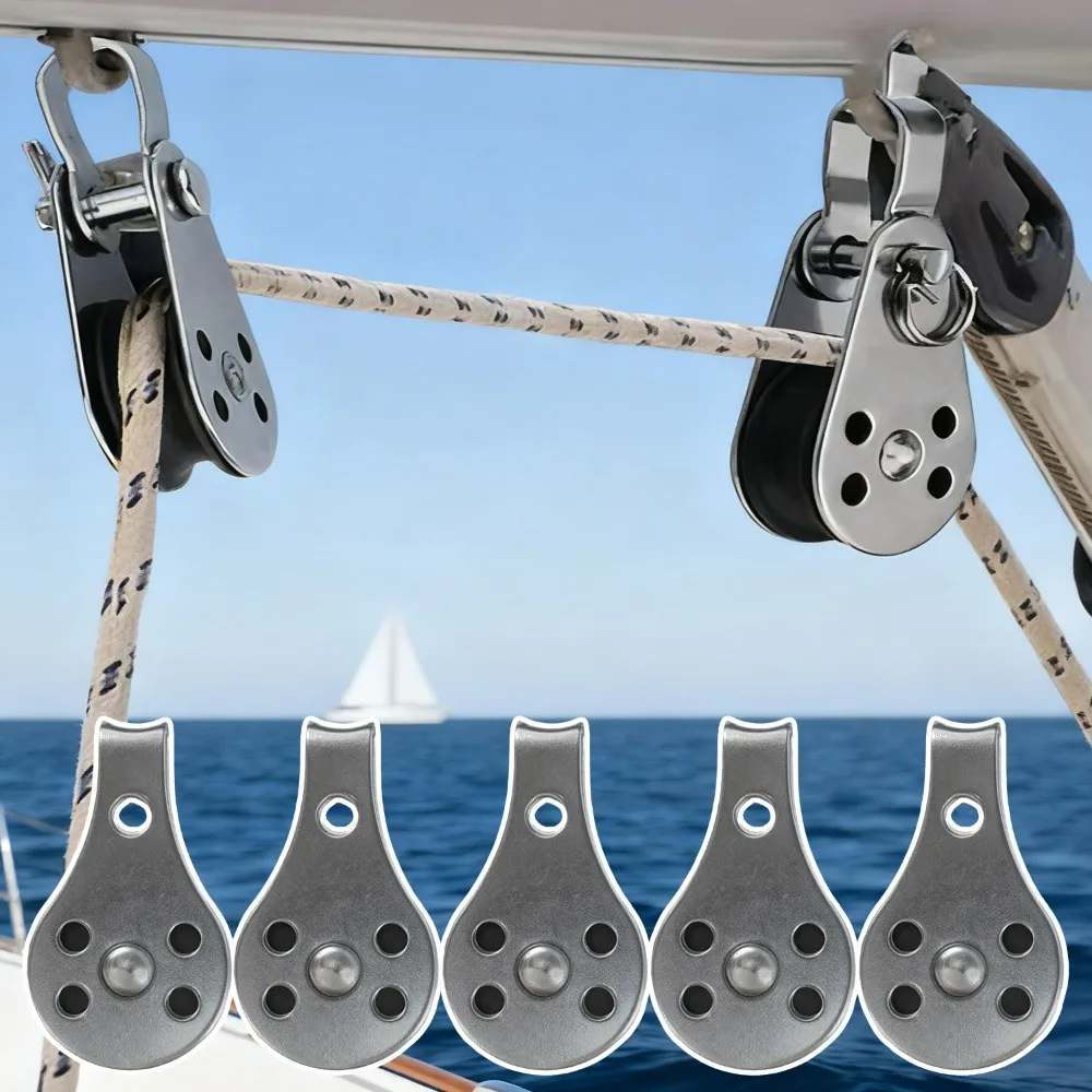 Detachable V Groove Pulley Wheel Silent 304 Stainless Steel Bearing Lifting Rope Wheels for Marine Boat Kayak Awning Accessories