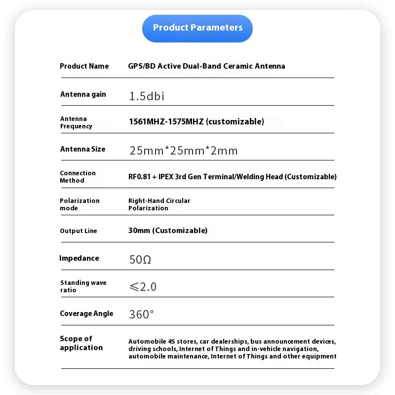 50 PCS High Performance GPS+Beidou Dual-Frequency Antenna Active Ceramic For SMA Connector Glonass Antenna For Vehicles Drones