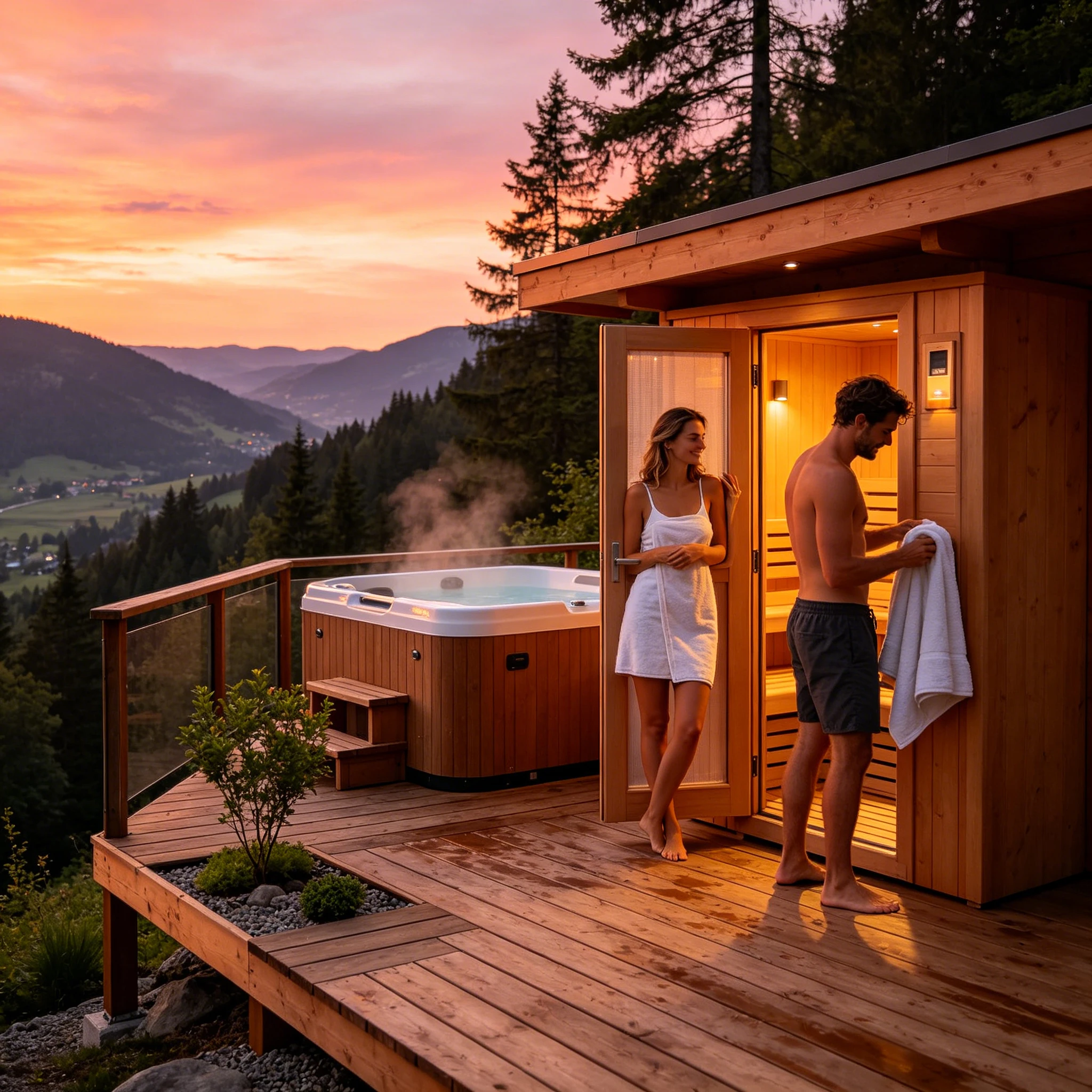 Outdoor Cedar Sauna 4 Person Barrel Traditional Sauna Heater Rocks Durable Door Spacious Weatherproof Home Backyard Relaxation