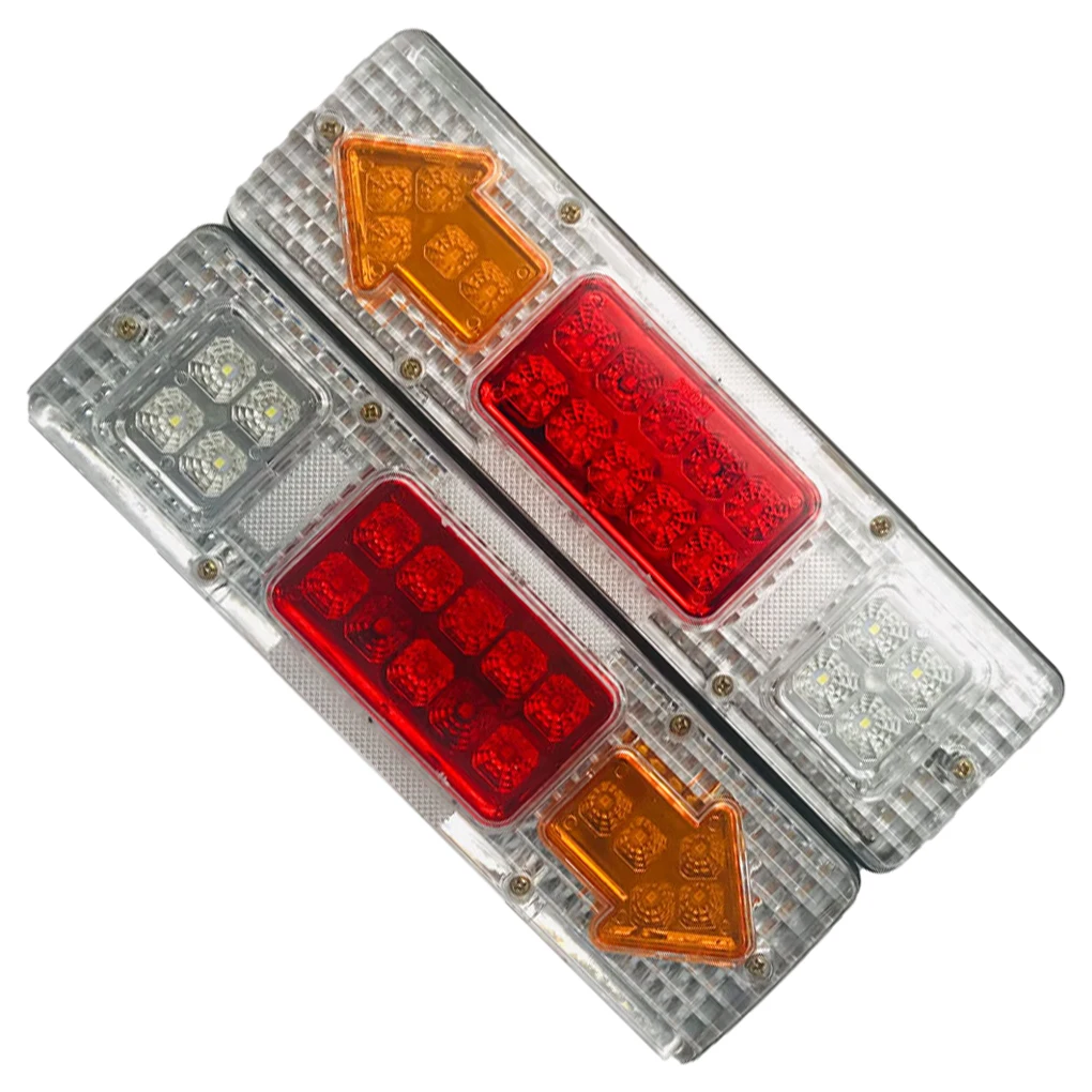 

2pcs LED Taillights 12V 24V Truck Trailer Tail Lamps High Brightness Truck Trailer Rear Brake Stop Turn Singal Lights