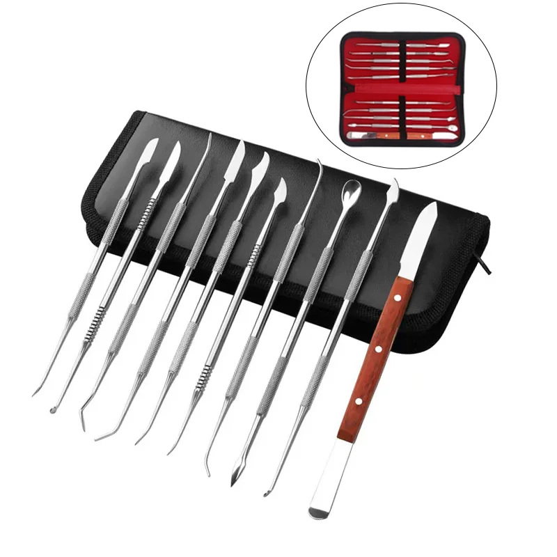 1 Set Dental Spatula Plaster Knife Practical Stainless Steel Versatile Teeth Wax Carving Tool Dental Instrument Dentist Tools