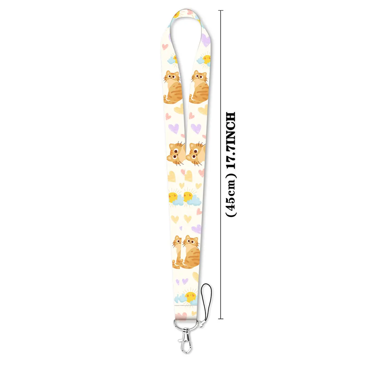 LX1320 Cute Yellow Cat Neck Strap Lanyards Keychain Badge Holder ID Card Pass Hang Rope Lariat Lanyard for Key Rings Accessories