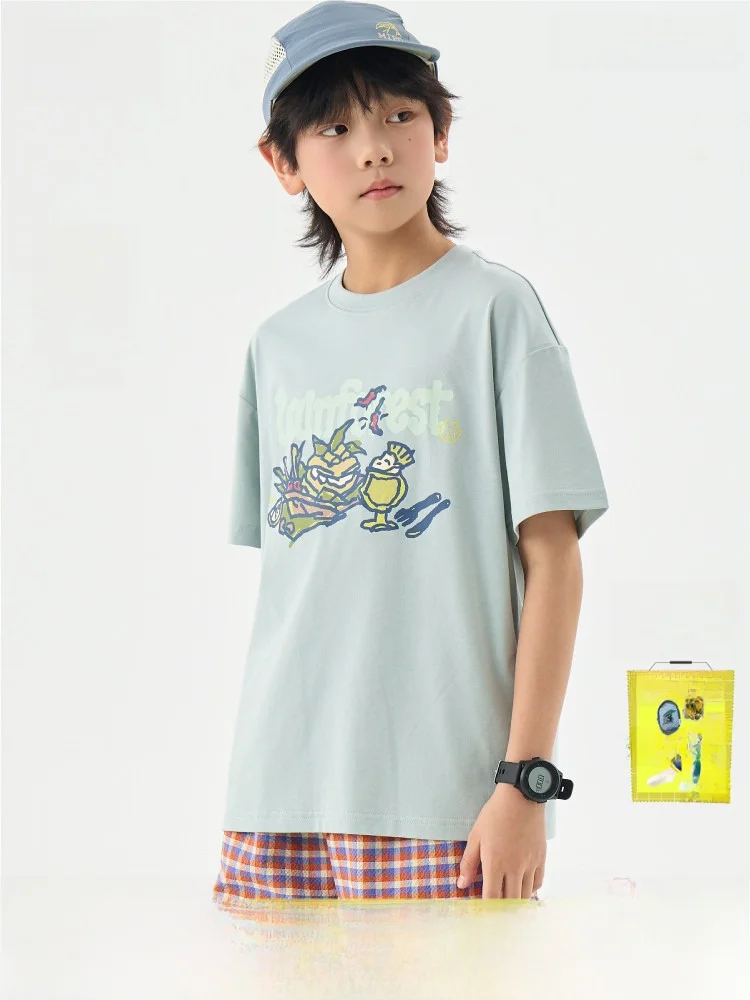 

Mipo Summer Children's T-Shirt Outdoor Cool Sensation Short Sleeve Unisex Breathable Sports Top Trendy Kids' Clothing