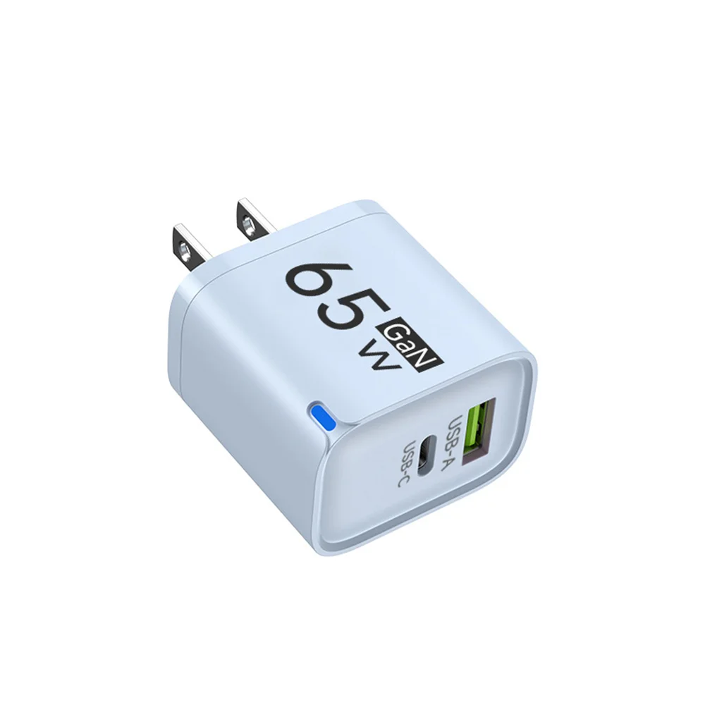 Insgesamt 65 W GaN USB-Ladegerät für Telefon Quick Charge 3.0 Typ C Schnelllade-Reiseladegerät für iPhone Samsung Xiaomi EU/US/UK-Stecker