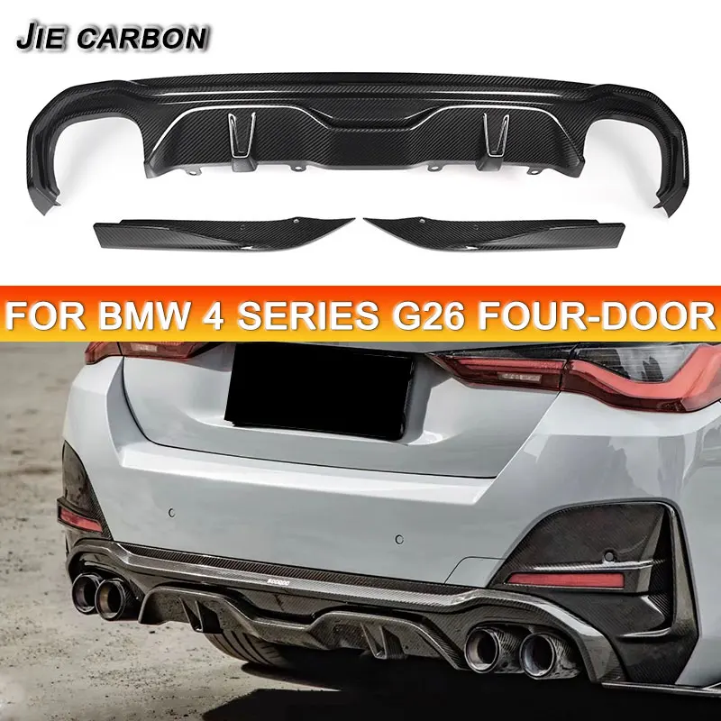 For BMW 4 Series G26 four door dry carbon carbon fiber bilateral dual outlet rear lip rear spoiler car accessories