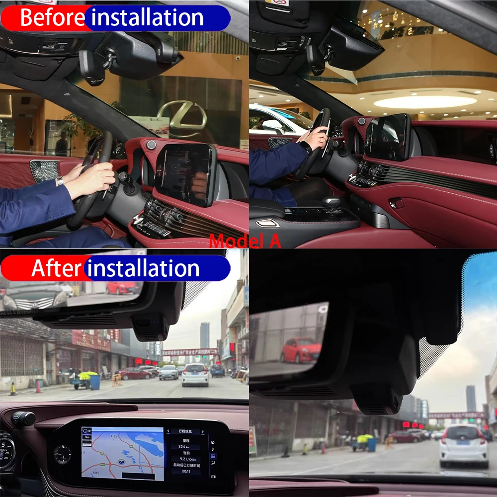 Dash Cam for Lexus LS XF50 LS500 LS350 LS500h Facelift 2021-2025 Front＆Rear 4K DVR Dashboard Camera Video Recorder Parking Mode