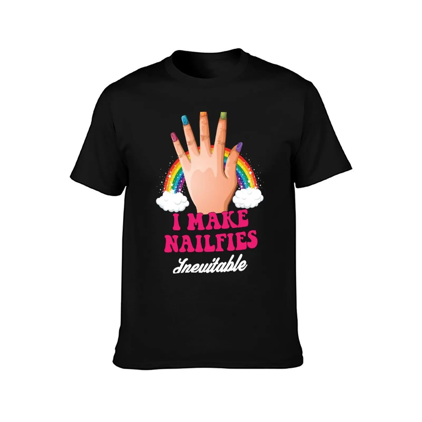 Nail Technician Nailfies Cartoon Art T-Shirt Anti-Fade Casual Tee Shirt T-Shirt