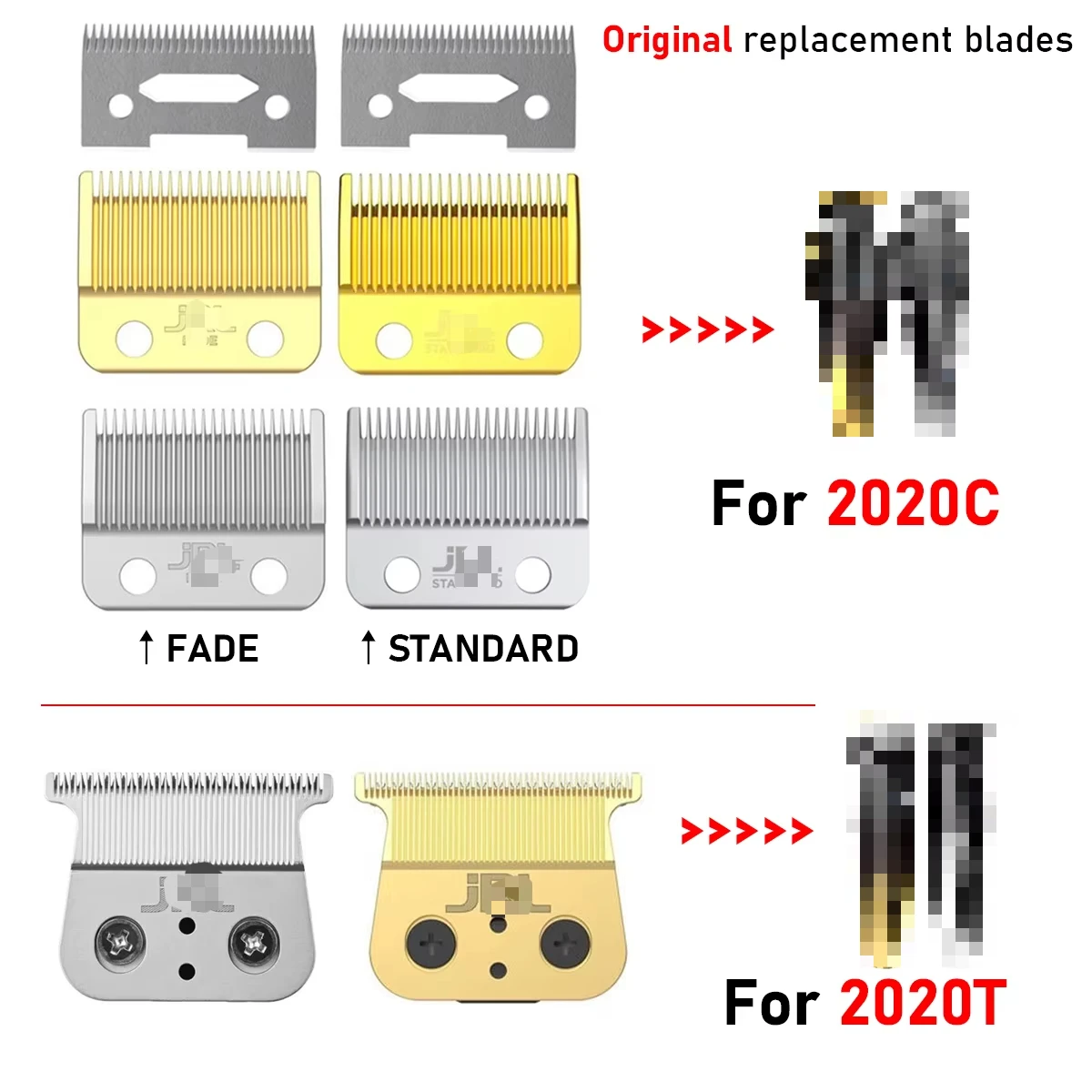 JRL 2020T 2020C المقص الكهربائي نحت دفع رئيس مشابك شعر الحلاقة اكسسوارات استبدال الشفرة الأصلية
