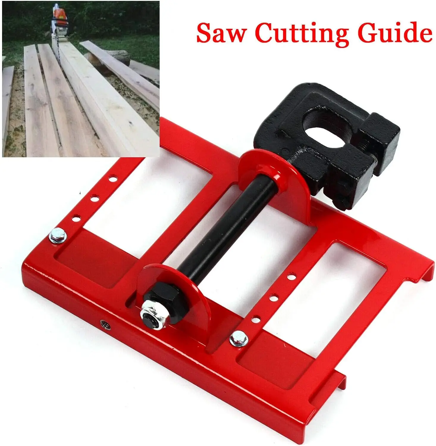 Red Chainsaw Mill Lumber Cutting Guide Saw Steel Steel Saw Chainsaw Mill Lumber Cutting Guide Red Chainsaw Mill Lumber Cutting