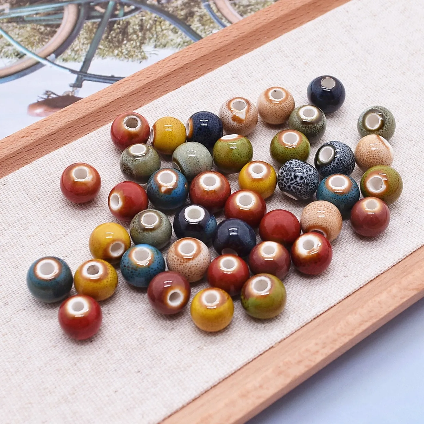 SNASAN 10pcs Ceramic Round Loose Beads 12mm For Bracelets Necklaces Small Pendants DIY Jewelry Making Accessories
