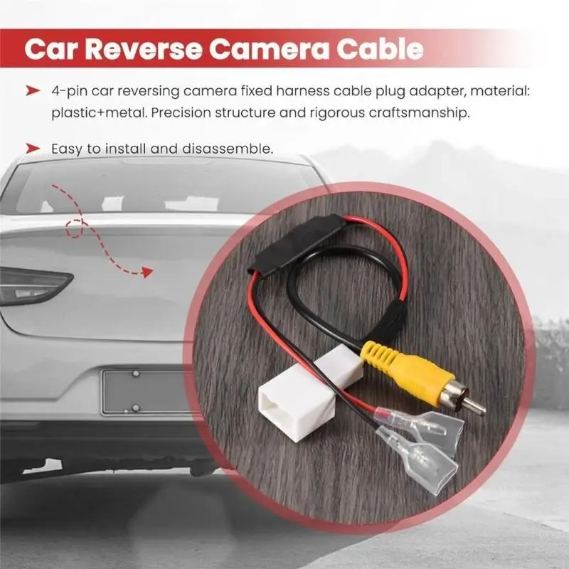 

4 Pin Car Connector Radio Back Up Reverse Camera 22.5cm Retention Wiring Harness