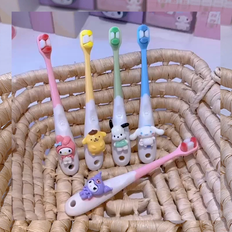 Cartoon Sanrio Soft Bristle Toothbrush Hello Kittys Accessories Cute Beauty Kawaii Anime Student Mouth Care Toys for Girls Gift