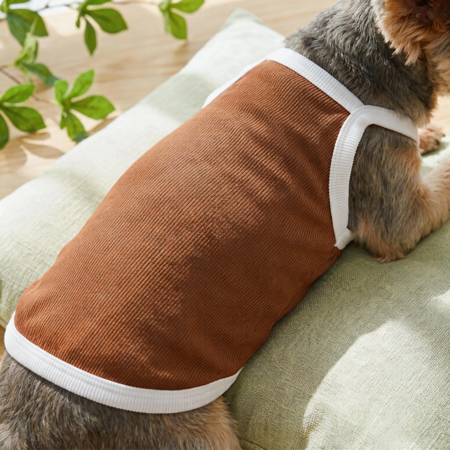 1 PC Cute Dog  Vest with White Trim! Comfortable Stretch Pit Bull Tank Top for French Bulldog Corgi, Breathable Soft Pet Clothes - view 5
