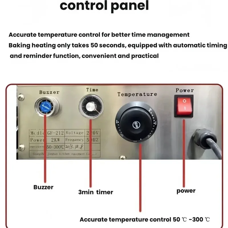 Tostadora eléctrica de doble capa para hamburguesas y bollos, horno para parrilla de pan en nueva condición con fácil operación, máquina para hornear hamburguesas de 220v, 2000W