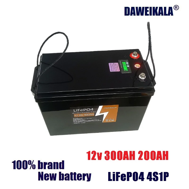 12V200AH300AHLIFEPO4 배터리 팩 리튬 인산철 전기 해양 태양광 시스템 야외 전원 공급 장치, 연결 불가