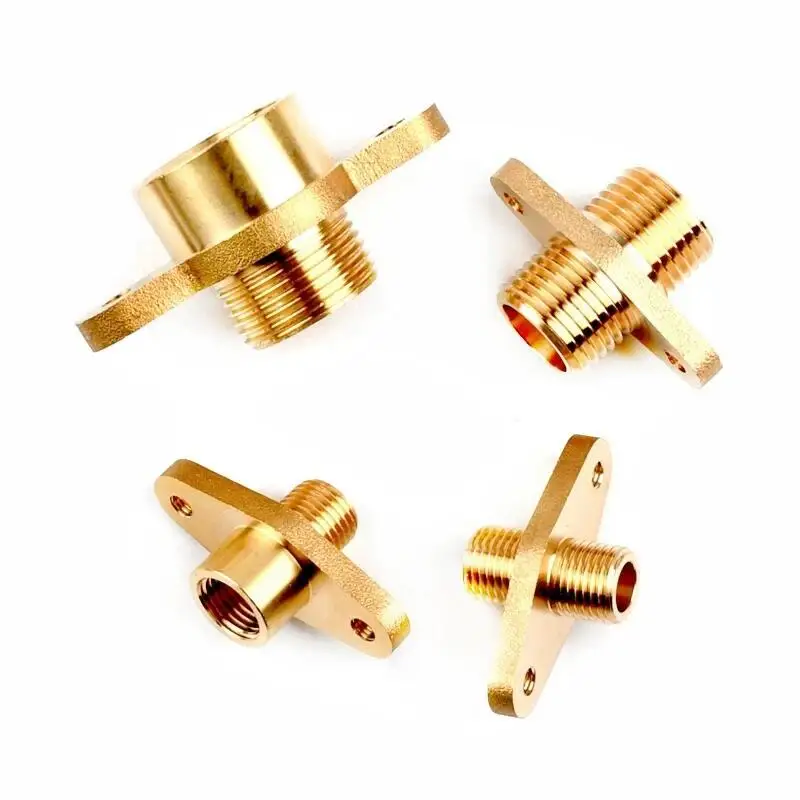 

1Pcs Brass Male Female Straight Connector for Water Dispenser 2/4/6/8 Points1 Inch Double Male with Ear Fixed Flange Accessories