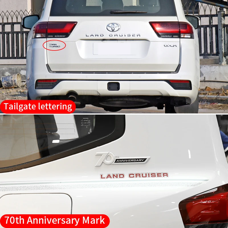 For Toyota Land Cruiser LC300 LC200 FJ200 Side Emblem 70th Anniversary 3D Chrome Emblem Trunk Badge Sticker Car Accessories