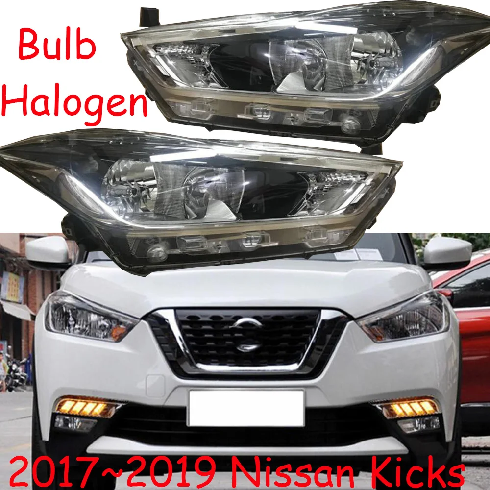 1pcs Cars Head Light For Nissan Kicks Bumper Lamp 2017~2019 Kicks Headlight Running Lights Front Lamp Kicks Fog Light