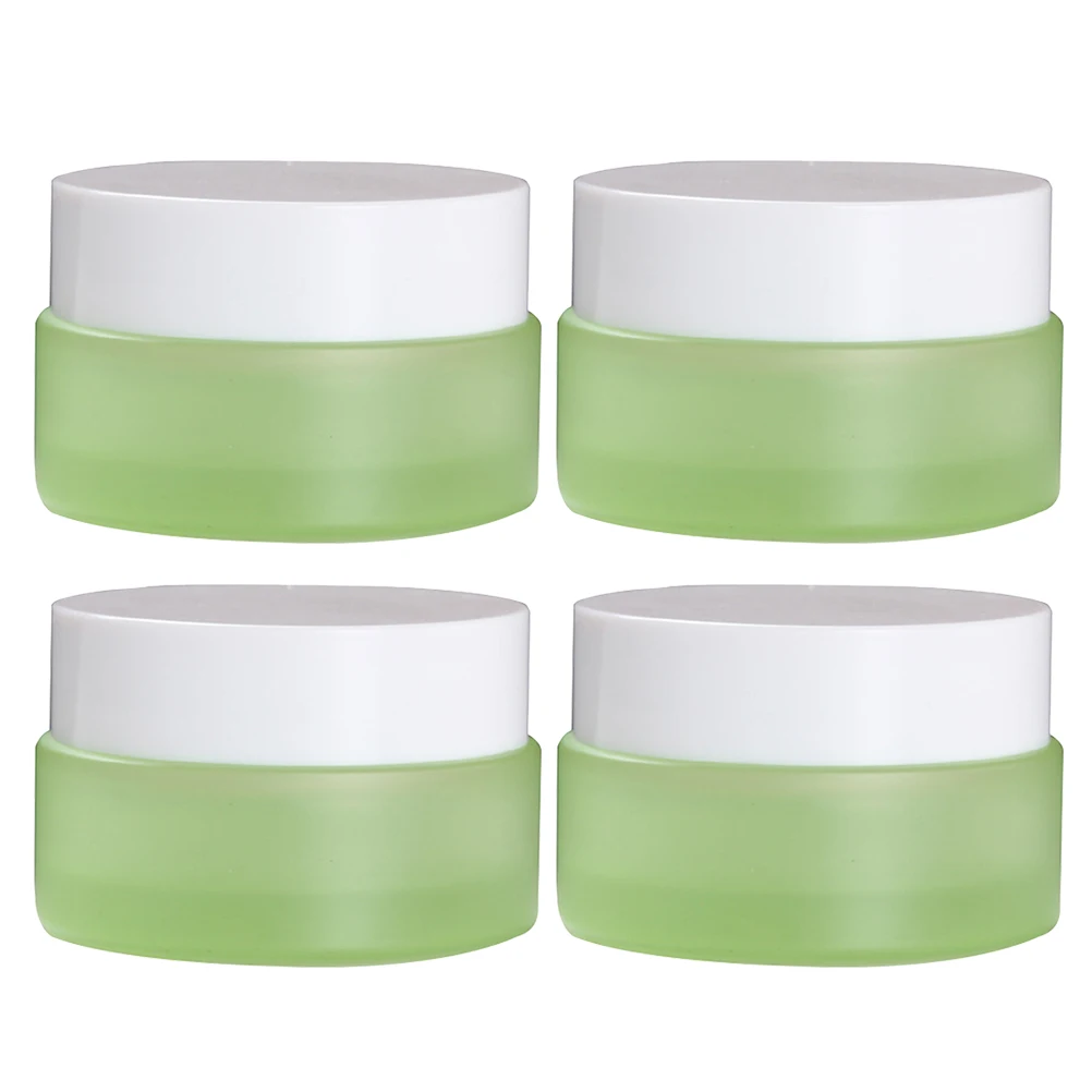 

4pcs Empty Cream Jars Reusable Sample Bottles Portable Screw Makeup Containers ABS PP Tight Seal Leak Proof Travel Size