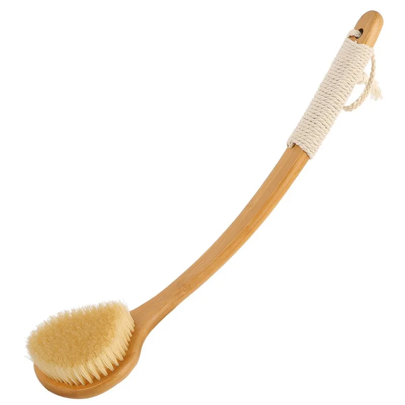 For Super Long Curved Handle, Bath Brush, Bristle,  Soft Horse Hair, Mud Rubbing Artifact,  Towel, Back Brush, Dry Brush Body