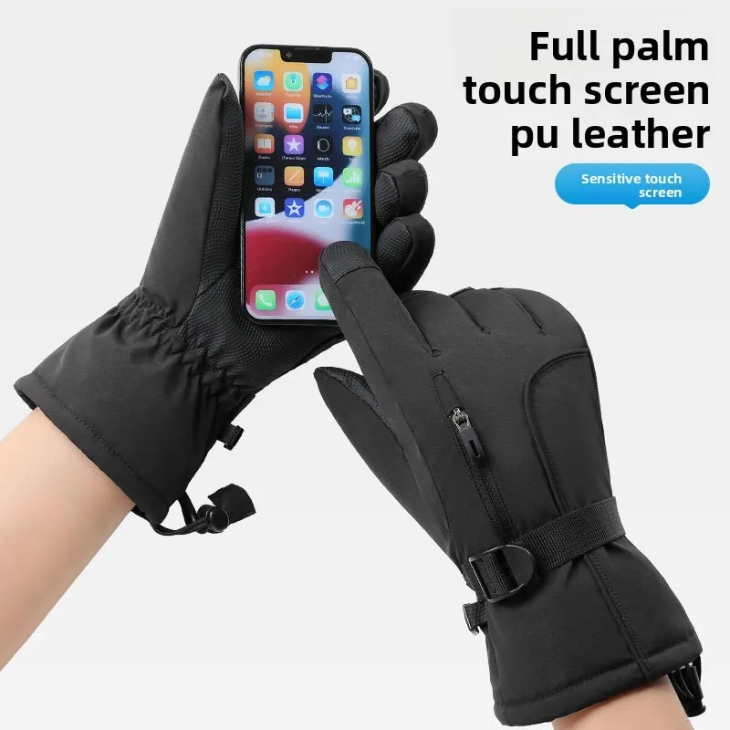 サイクリンググローブ アウトドア スキー タッチスクリーングローブ 秋と冬 メンズ ベルベット 厚手 防水 防風 暖かいドレス