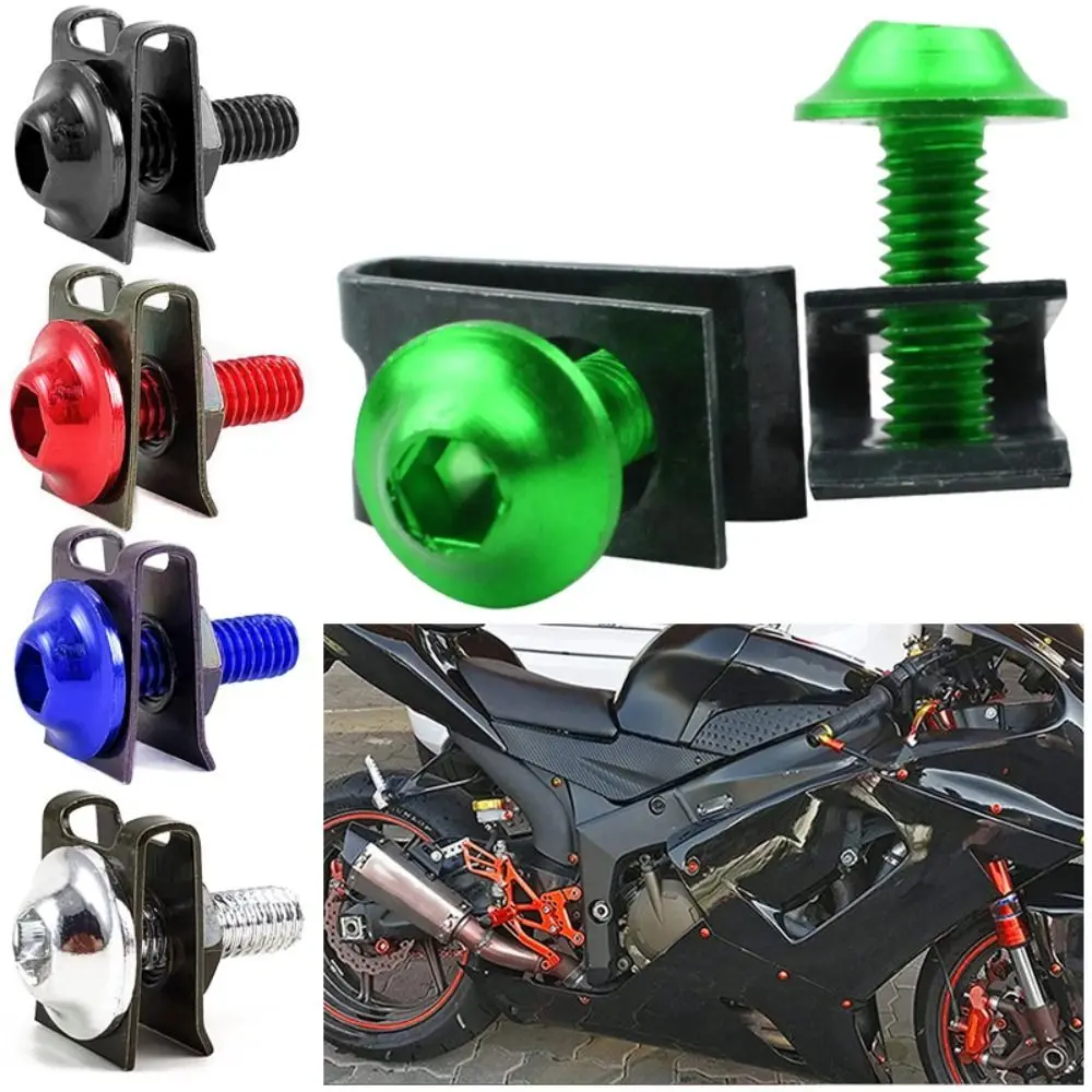 10Pcs Motorcycle Fairing Bolts M5 Screws and Nuts Fastener Clips Multi-Color Aluminium Fastening Kit Modification Accessories