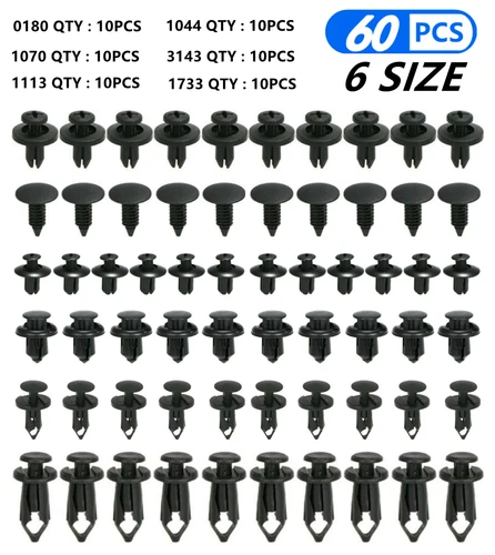 Clips de sujeción automáticos de 6 tamaños, 60 uds., para Suzuki SX4 SWIFT Alto Liane /Grand Vitara/ Jimny/ SCross/ Splash/ Kizashi