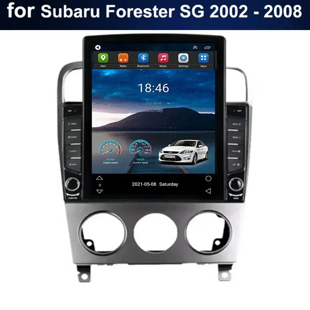 For Tesla Style 2 Din Android 13 Car Radio For Subaru Forester SG 2002 - 2008 Multimedia Video Player GPS Stereo Carplay DSP